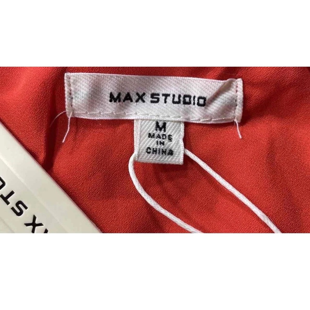 Max Studio tropical One Shoulder Tiered Maxi Dress Orange Boho Summer Size M NWT - Picture 4 of 5